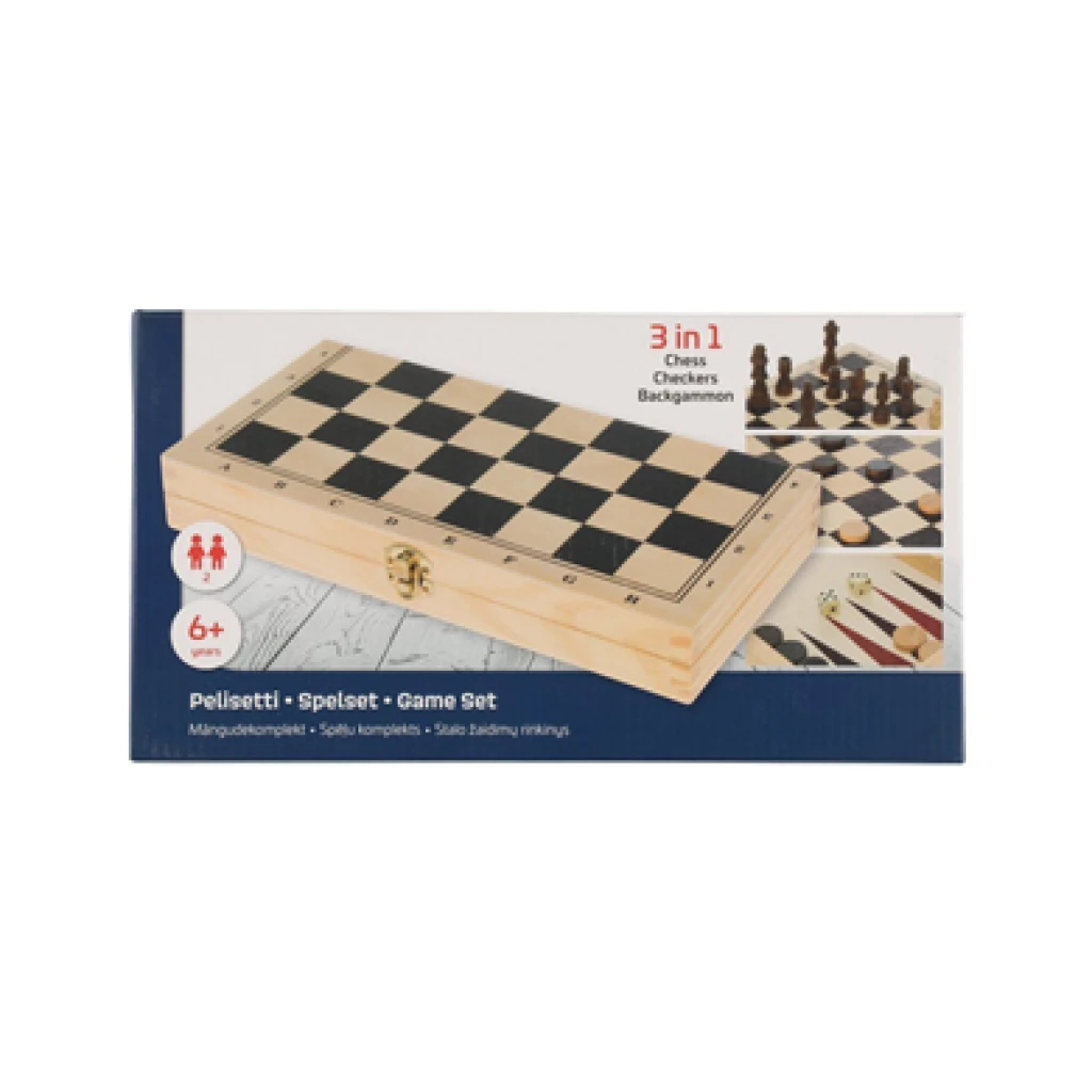 Shakki, Tammi ja Backgammon 3-in-1 pelisetti