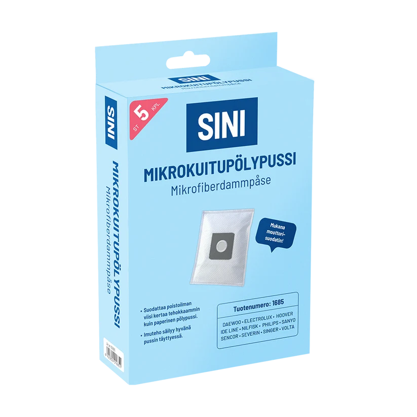 SINI Mikrokuitupölypussi 1685 5kpl+moottorisuod.