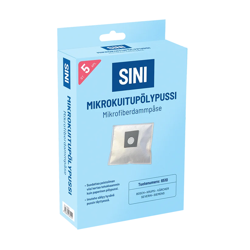 SINI Mikrokuitupölypussi 6510 5kpl+moottorisuod.
