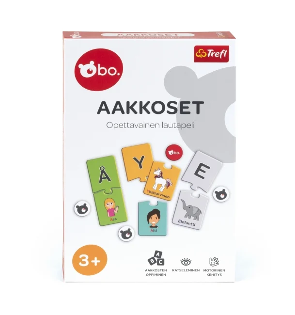 bo. Opettavainen lautapeli, Aakkoset, suomenkielinen