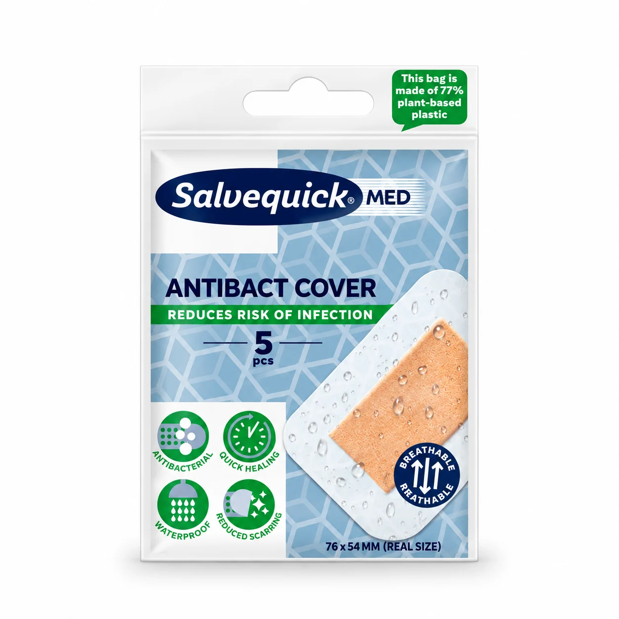 Salvequick MED Antibact Cover Laastari 5 kpl