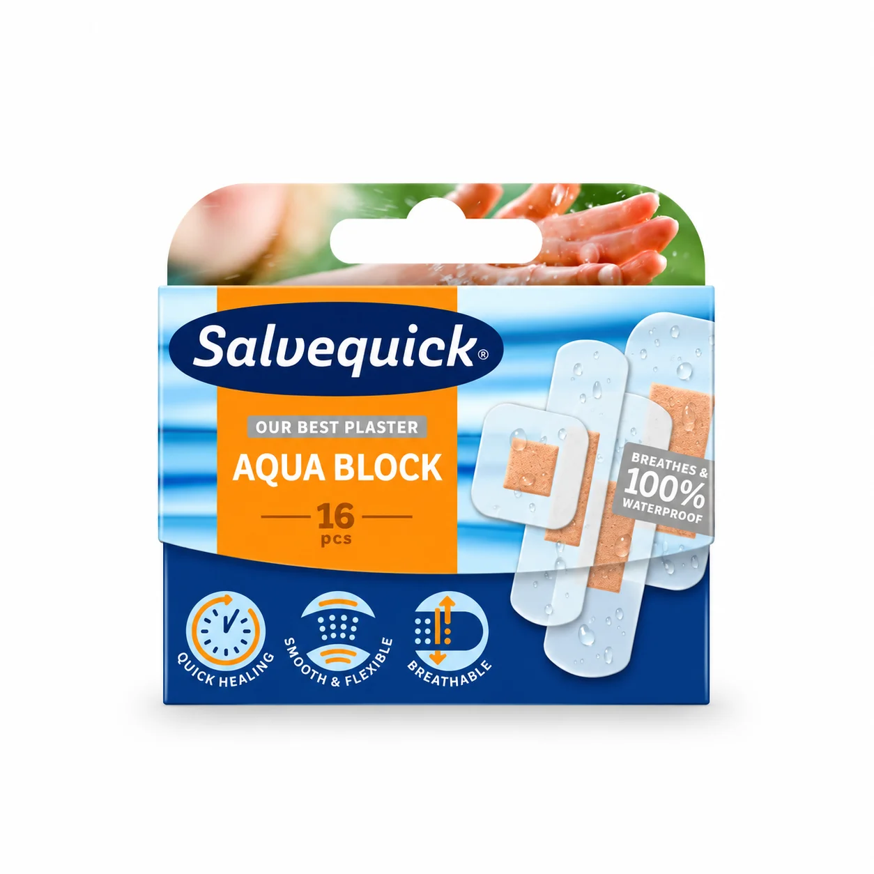 Salvequick  Aqua Block laastari 16 kpl