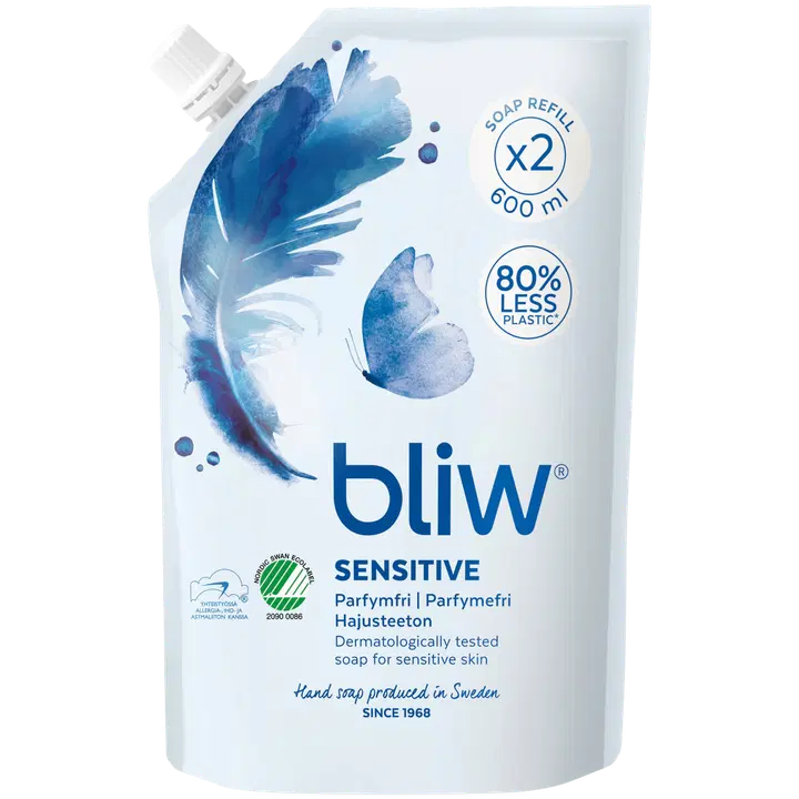Bliw Sensitive täyttöpussi nestesaippua 600ml