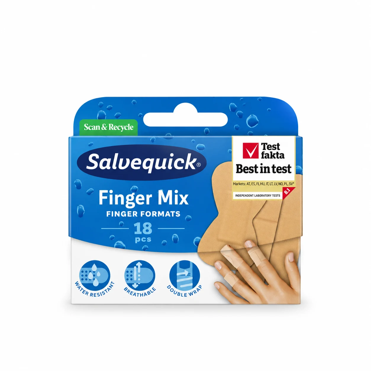 Salvequick Finger Mix laastari 18 kpl