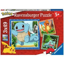 Ravensburger Charmander, Bulbasaur, Squirtle 3x49p