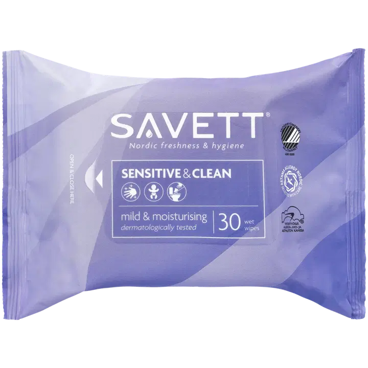 Savett Sensitive&Clean kosteuspyyhe 30kpl