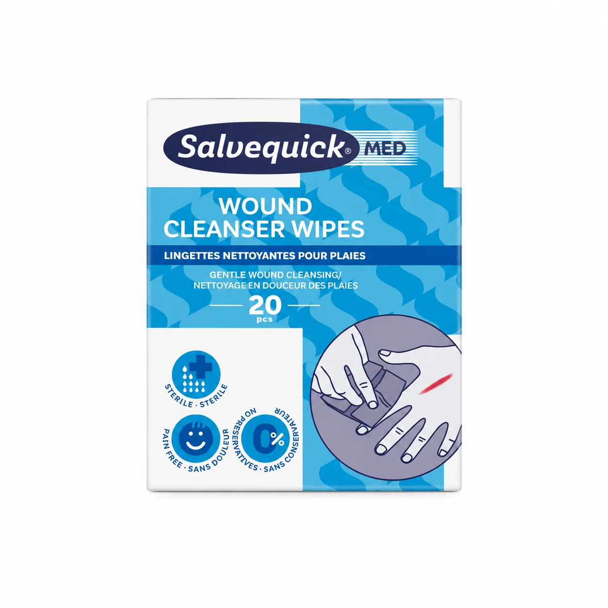 Salvequick Med Haavanpuhdistuspyyhe 20kpl